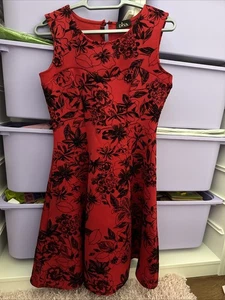 Diva Size 12 Ladies Red And Black Sleeveless Dress - Picture 1 of 4