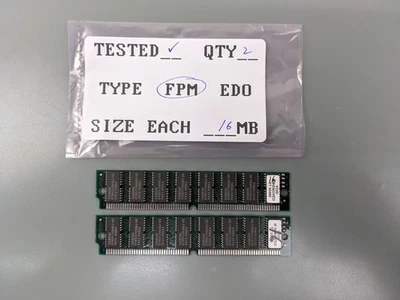 (2) Siemens 16MB FPM SIMMs, 72-pin RAM Memory Sticks (32MB Total) - Image 1 of 3