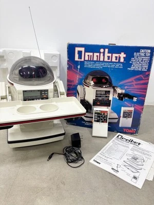 Tomy Omnibot - Протестировано - ЧИТАЙТЕ!  1984 RC винтажный робот со всеми деталями и коробкой! - Изображение 1 из 4