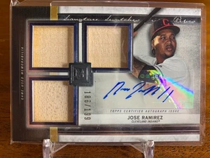Jose Ramirez 2020 SSTA-JR Signature Swatches Tripla Reliquia Patch Auto /199 CLE - Foto 1 di 2