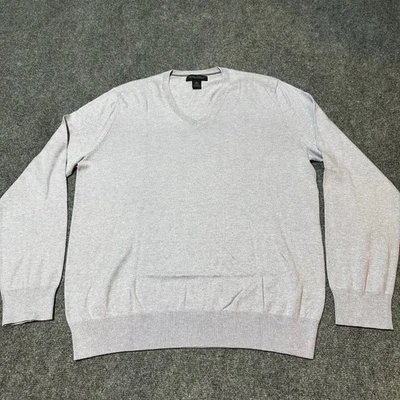 NEW Banana Republic Sweater Mens Large Purple Silk Cashmere V-Neck Ribbed Hem - Image 1 of 4