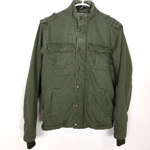 VTG All-Son New Valley Military Jacket Sz S Olive Green Cotton Insulated - Picture 1 of 8