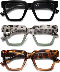 Oversized Reading Glasses Women Oprah Style Blue Light Blocking Computer Readers - Picture 1 of 8