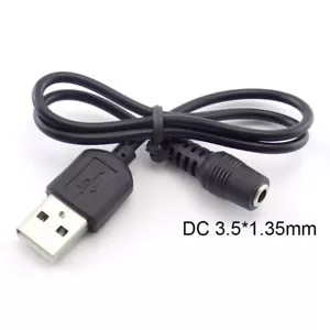 USB A 2.0 Male to 3.5x 1.35mm Jack plug Adapter lead DC Charger Power Cable Cord - Picture 1 of 6