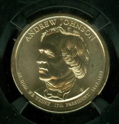 2011 D ANDREW JOHNSON PRES. DOLLAR NGC MS67 25TH RETRO HOLDER  * - Image 1 of 4