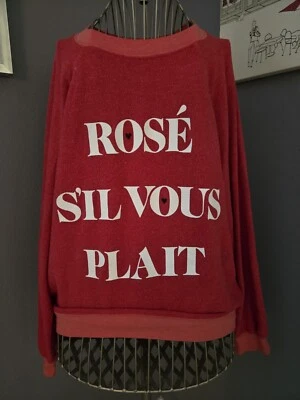 Womens Pre-owned Wildfox Pullover Sweater - Size S - Red - Rose Sil Vous Plait - Image 1 of 4