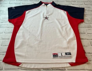 Reebok USA Basketball Shirt Jersey Size L Tall Navy Blue/Red/White - Picture 1 of 5
