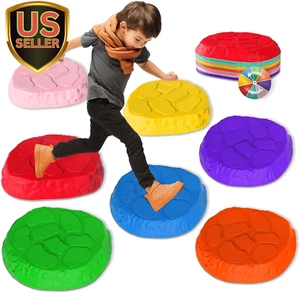 Stepping Stones for Kids,8/12 PCS Durable Non-Slip Balance Stones Indoor Outdoor - Picture 1 of 7