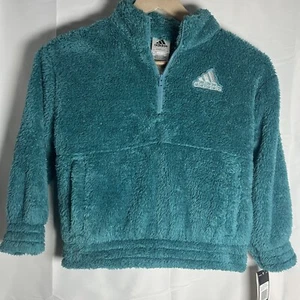 Adidas 1/2 Zip Pullover Hoodie Arctic Fusion Girls XS 6/6X NWT - Picture 1 of 4