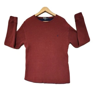 Ralph Lauren TShirt Mens Small Red Vintage Thermal Long Sleeve - Picture 1 of 20