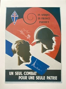Poster Fac Parable De Gaulle " Unseul Combat A Unique Piece Home - " JU1N - Picture 1 of 1