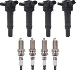 Paquete de 4 bobinas de encendido + bujía para Hyundai Elantra Tucson Kia Forte Soul UF651 - Imagen 1 de 7