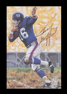Frank Gifford Signed Goal Line Art Auto Postcard HOF Gold Seal Giants 24738 - Picture 1 of 2