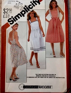 1982 Simplicity Pattern No. 5442 Misses back-wrap V-back sundress Sz 10-12-14 - Picture 1 of 8