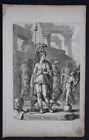 1680 - Virtus deity Roman mythology strength bravery engraving antique print