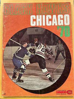 1969-70 Black Hawks Yearbook - La Revue Sportive Canadiens Sports Magazine - VG - Image 1 of 4
