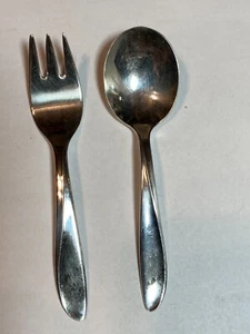 VINTAGE HOLMES & EDWARDS IS DEEPSILVER BABY CHILD SPOON & FORK - Picture 1 of 3