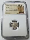 1548KB Hungary 1 Denar World Silver Coin, Madonna & Child, Ferdinand I NGC AU 58