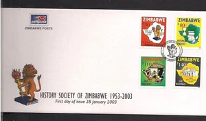 Zimbabwe FDC set 2003 Scott 929-932 Map History Society - Picture 1 of 1