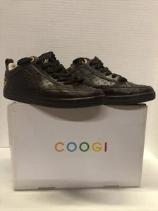 COOGI brown Cognac leather fashion sneakers coogi logo men’s size 8 EUC Shoes - Picture 1 of 7