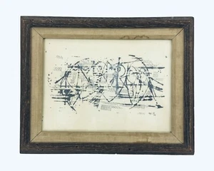 Vintage 1950’s Signed Abstract Expressive Painterly Mixed Media Painting - Picture 1 of 8