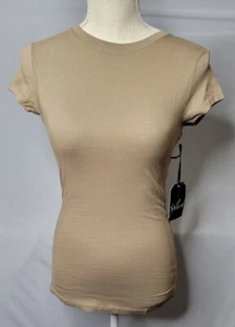 Junior's Super Cute Mocha Colored T-Shirt By Splash New With Tag Free Shipping - Picture 1 of 4