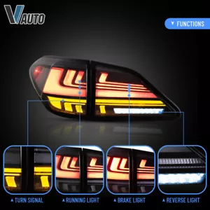 VLAND Smoked Tail Lights For 2010-2015 Lexus RX350 RX450 Driver&Passenger Side - Foto 1 di 11