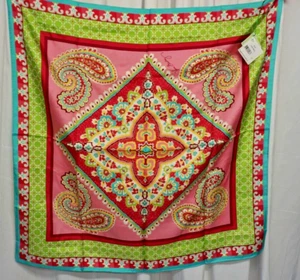Vera Bradley Capri Melon 100% Silk Scarf 27" Square NWT - Picture 1 of 3