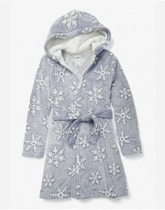 Justice Snowflake Hooded Belted Bathrobe Robe - Size 6 - NWT - Picture 1 of 1