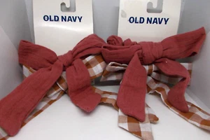 Old Navy 2-2 pack heavy cotton bowed scrungies hand wash orange/pink - Picture 1 of 1