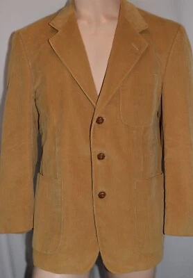 Orvis Corduroy Blazer Mens 40R Brown with Elbow Pads 3 Button Sport Coat Jacket - Image 1 of 4