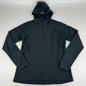Chaqueta de correr Under Armour para mujer talla M cremallera completa con capucha negra - Imagen 1 de 4