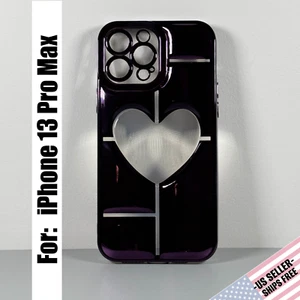 Case designed for iPhone 13 Pro Max - Metallic Purple | 3D Designed Heart Window - Picture 1 of 16
