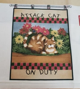 Trapunta Daisy Kingdom Attacco Gatto da Lavoro Tessuto Pannello Appeso a Parete - Foto 1 di 11