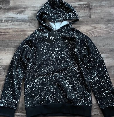 NWT Under Armour Boys YXL Black/Gray/White Splatter Print Hoodie Sweatshirt XL - Image 1 of 2