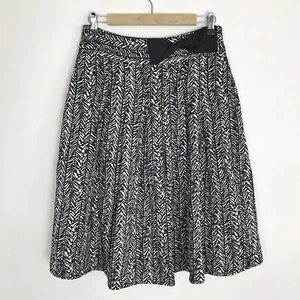 Dimri Womens Black White Pleated A-Line Bow Waist Detail Polyester Skirt Medium - Picture 1 of 7