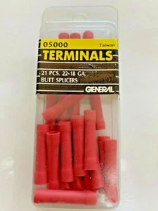 21 piezas. Terminales de conector de cable 22-18 GA GENERAL BUTT SPLICERS - Imagen 1 de 2