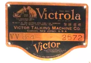"Vintage VICTOR modello VV-8-4 parte: ID NOMETAG con UNGHIE ORIGINALI 3"" X 2 & 1/8" - Foto 1 di 2