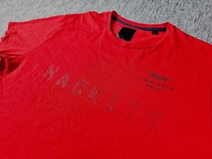 Camiseta Hackett Aston Martin Racing XL Para Hombre Roja Algodón Elástico Punto Estampado Motorsport - Imagen 1 de 6
