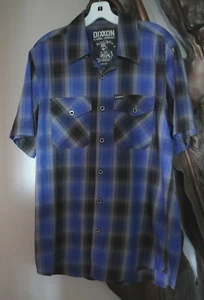Dixxon "Suicidal Tendencies" Blue and Black Plaid Flannel Shirt Size Medium - Picture 1 of 10
