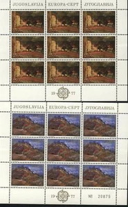 EUROPA by YUGOSLAVIA MNH Sc 1333-34 Value $ 6.75 Sheet - Picture 1 of 1
