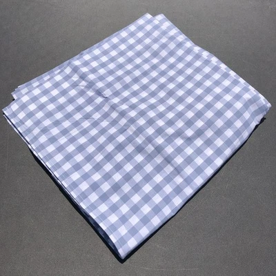 Pottery Barn Kids Blue White Organic Check Twin Flat Sheet Gingham - Image 1 of 4