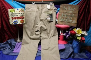 Wrangler Mens Riata Beige Relaxed Fit Straight Leg Pants Size 36x30 Trouser Work - Picture 1 of 14
