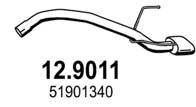 ASSO Abgasrohr Auspuffrohr für FIAT 500 (312) Hinten 12.9011 - Bild 1 von 4