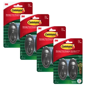 Command Medium Outdoor Terrace Hooks [Removable]: (Slate Gray) [8 Hooks] - Picture 1 of 1