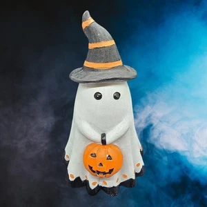Harz Geist Hexenhut hält Kürbis Halloween Dekor 8,5" hoch - Bild 1 von 9