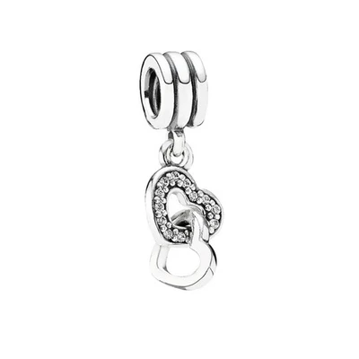 Pandora Charm-Anhänger Damen Verschlungene Herzen Sterling 791242CZ - Bild 1 von 4