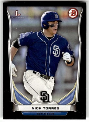 2014 Bowman Draft #DP112 Nick Torres Black San Diego Padres Baseball - Image 1 of 2