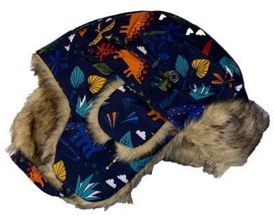 N6 Nuevo con Etiquetas Niños 4T-5T The Children's Place Dinosaurio Piel Forrado Trampero Sombrero de Invierno Foto 1 de 4