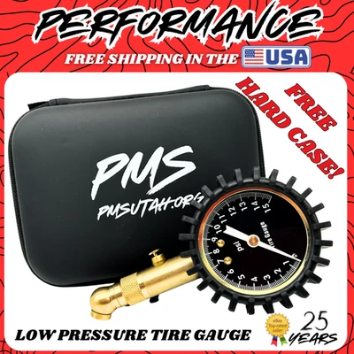 Medidor de neumáticos de aire de baja presión UTV ATV SXS 1-15 PSI Estuche protector impermeable PMS  Foto 1 de 4